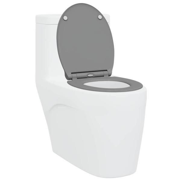 Schnellverschluss Toilettensitz mit sanfter Schließöffnung Duroplast Grau