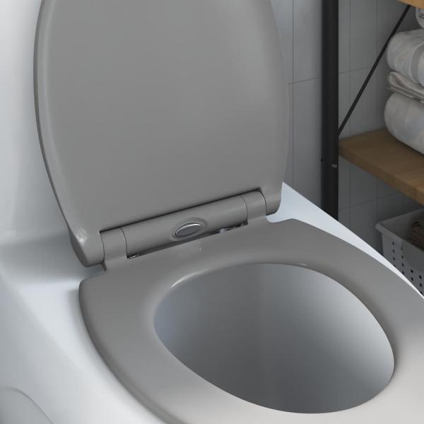 Schnellverschluss Toilettensitz mit sanfter Schließöffnung Duroplast Grau