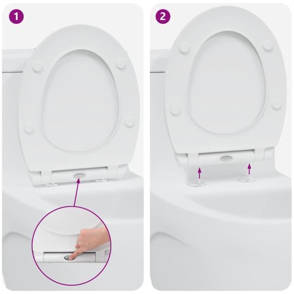 Toilettensitz mit Schnellverschluss und sanftem Schließen aus Duroplast Weiß