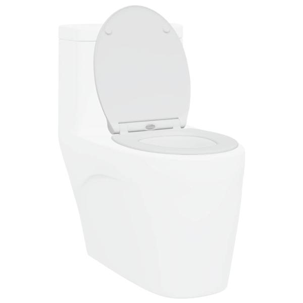 Toilettensitz mit Schnellverschluss und sanftem Schließen aus Duroplast Weiß