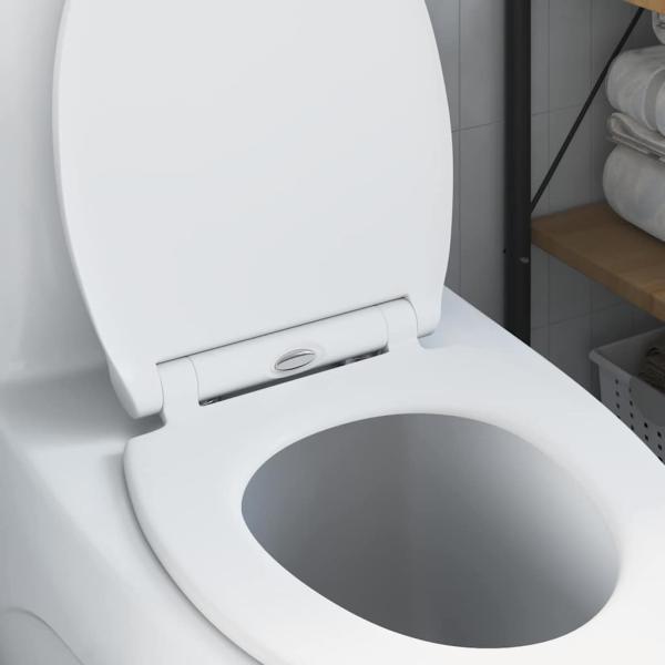 Toilettensitz mit Schnellverschluss und sanftem Schließen aus Duroplast Weiß