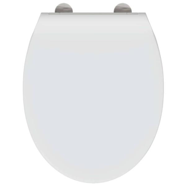 Toilettensitz mit Schnellverschluss und sanftem Schließen aus Duroplast Weiß