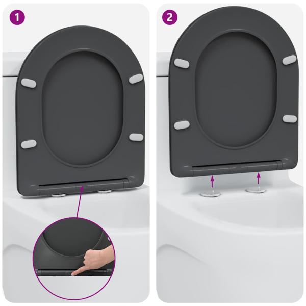 Toilettensitz Anthrazit 47 x 36 x 3,4 cm Duroplast