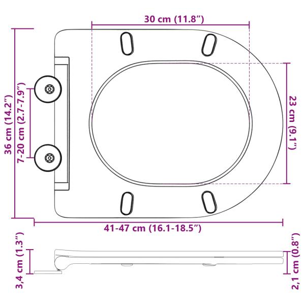 Toilettensitz Anthrazit 47 x 36 x 3,4 cm Duroplast
