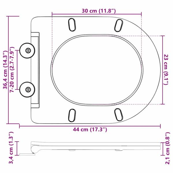 Toilettensitz mit Schnellverschluss und sanftem Schließen aus Duroplast in Grau