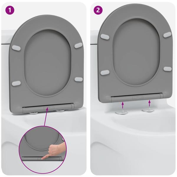 Toilettensitz Grau 47 x 36 x 3,4 cm Duroplast