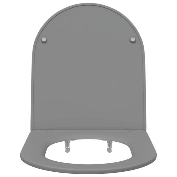 Toilettensitz mit Schnellverschluss und sanftem Schließen aus Duroplast in Grau