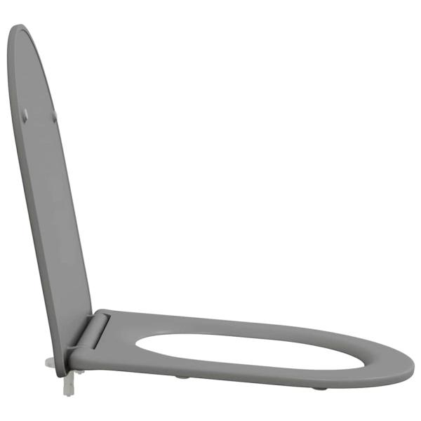 Toilettensitz mit Schnellverschluss und sanftem Schließen aus Duroplast in Grau