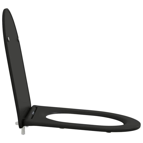 Schnellverschluss Toilettensitz mit sanftem Schließen - Duroplast, Schwarz