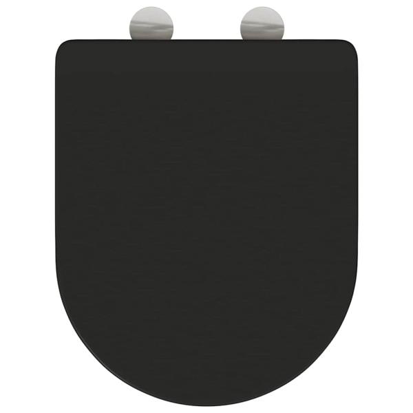 Schnellverschluss Toilettensitz mit sanftem Schließen - Duroplast, Schwarz
