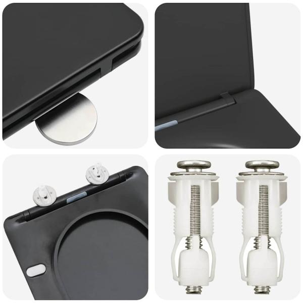 Schnellverschluss Toilettensitz mit sanftem Schließen - Duroplast, Schwarz