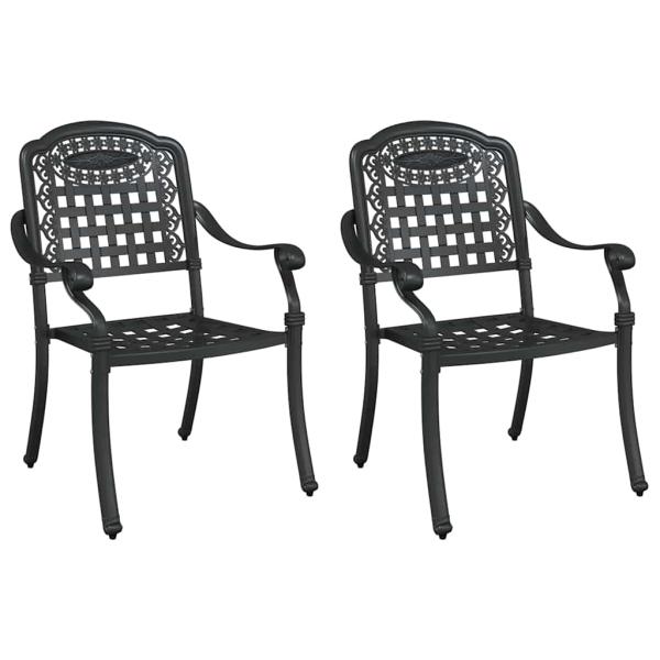 Gartenstuhl Set 2 Stück Schwarz Gusseisen