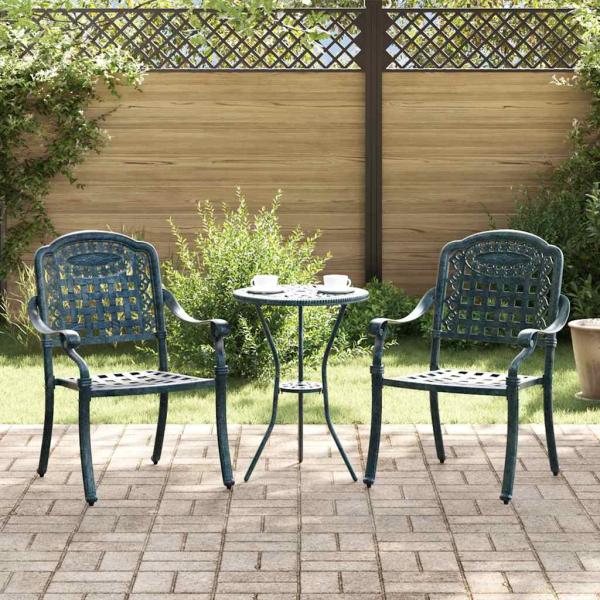 ARDEBO.de - Gartenstühle 2er Set Grünes Gusseisen