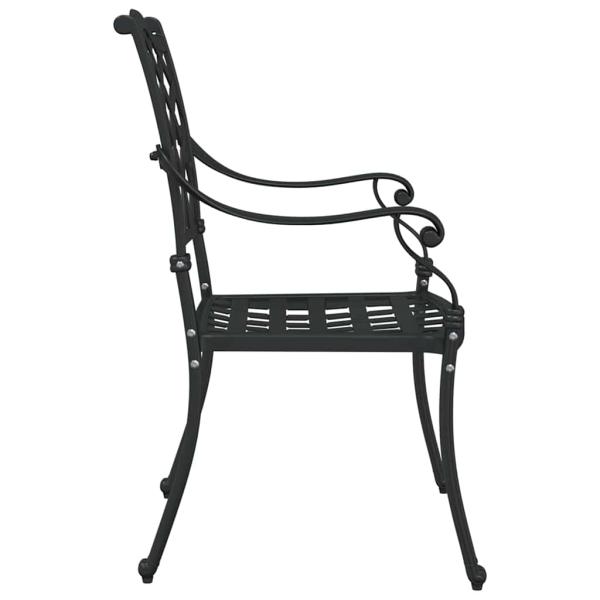 ARDEBO.de - Gartenstühle 2 Stück Schwarz Gussaluminium