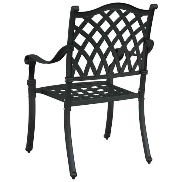Gartenstühle 2 Stück Schwarz Gussaluminium
