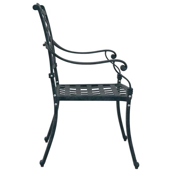 Gartenstühle 2er Set Grün Gussaluminium