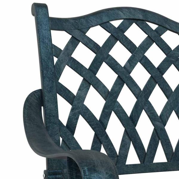 Gartenstühle 2er Set Grün Gussaluminium