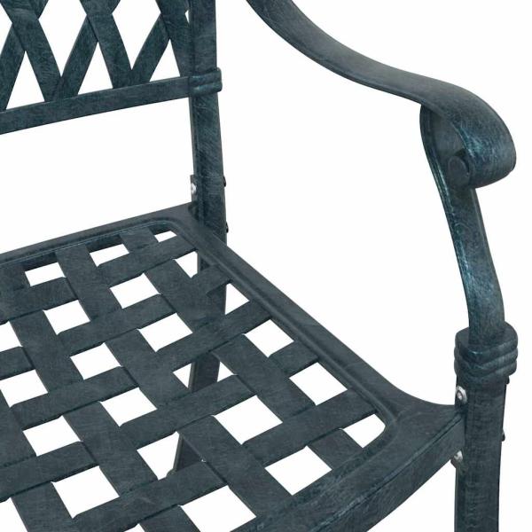 Gartenstühle 2er Set Grün Gussaluminium