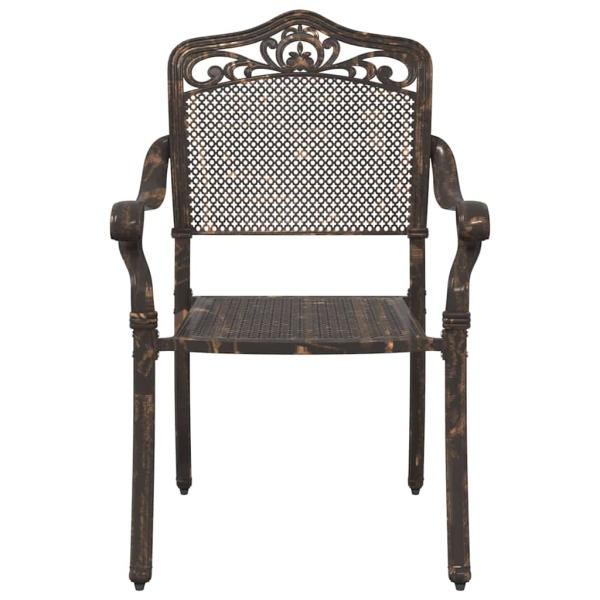 Gartenstühle 2 Stück Bronze Gussaluminium