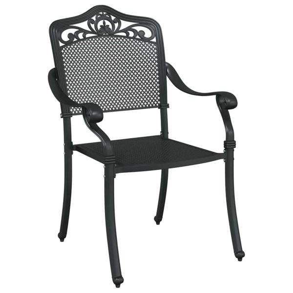 Gartenstühle 2er Set Schwarz Gusseisen