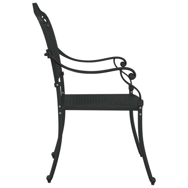 Gartenstühle 2er Set Schwarz Gusseisen
