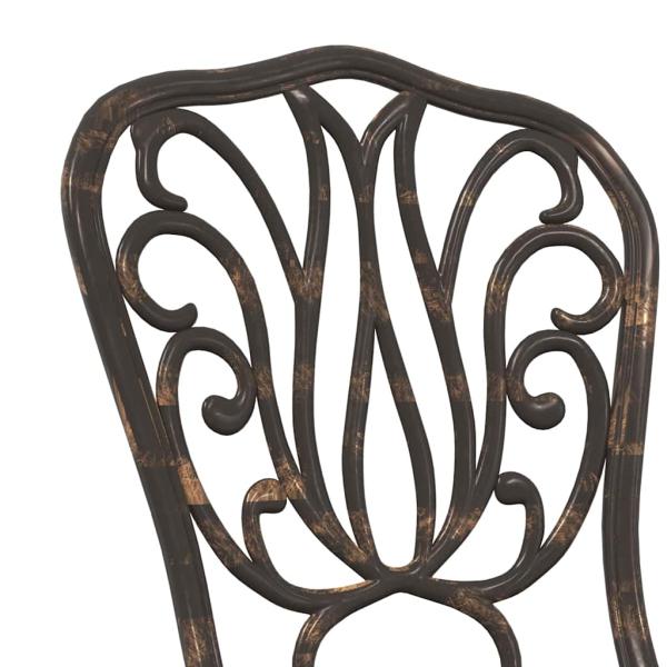 3-teiliges Garten Bistro Set aus bronziertem Gusseisen