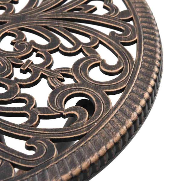 3-teiliges Garten Bistro Set aus bronziertem Gusseisen