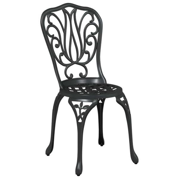 3-teiliges Garten-Bistro-Set Schwarz Gusseisen