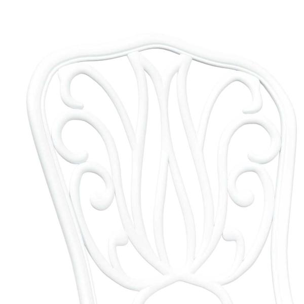 3-teiliges Bistro-Set für den Garten aus weißem Gussaluminium