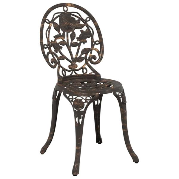 3-teiliges Garten Bistro Set Bronze Gusseisen