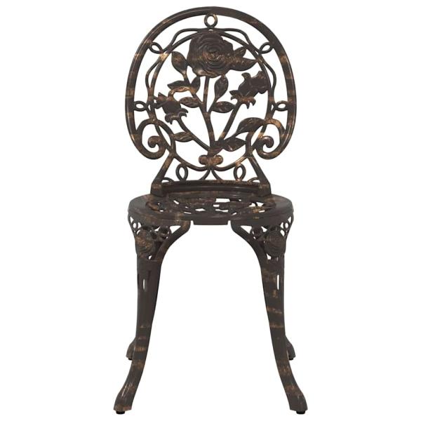 3-teiliges Garten Bistro Set Bronze Gusseisen