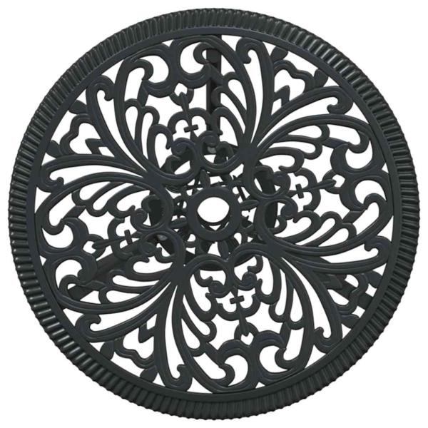 3-teiliges Garten Bistro Set Schwarz Gusseisen