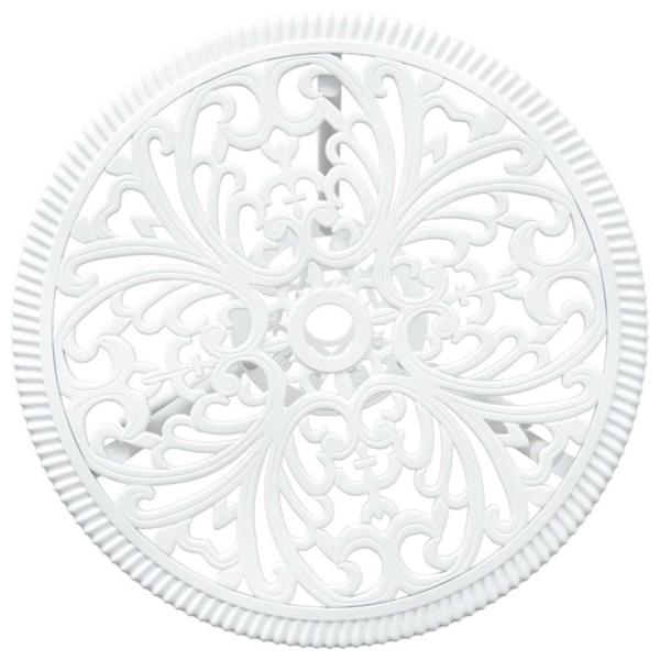 3-teiliges Garten Bistro Set Weiß Gusseisen