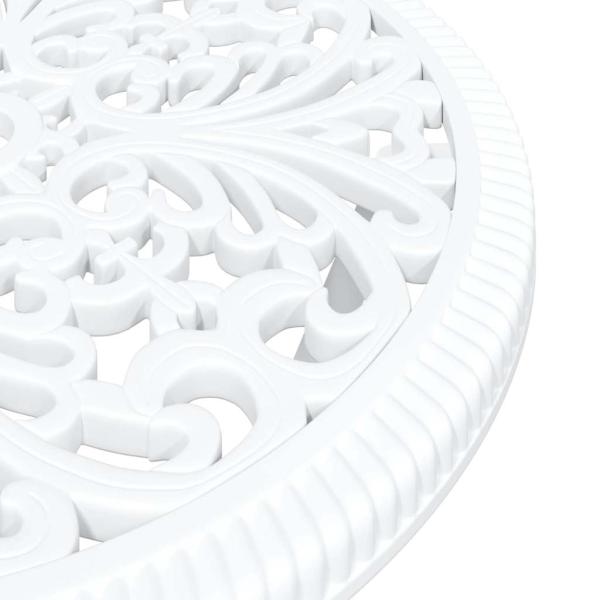 3-teiliges Garten Bistro Set Weiß Gusseisen