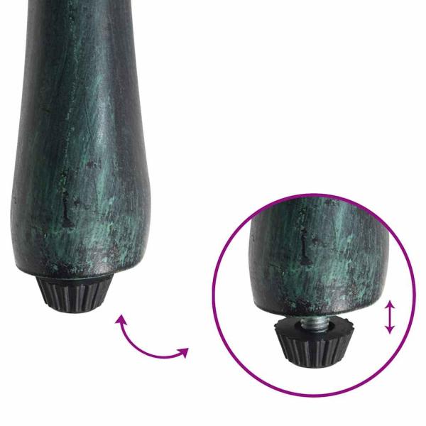 3-teiliges Garten Bistro Set Grün aus Gusseisen