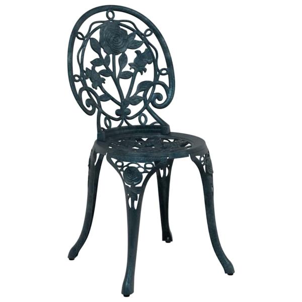 3-teiliges Garten Bistro Set Grün aus Gusseisen