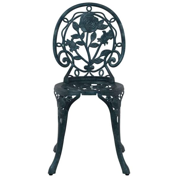 3-teiliges Garten Bistro Set Grün aus Gusseisen