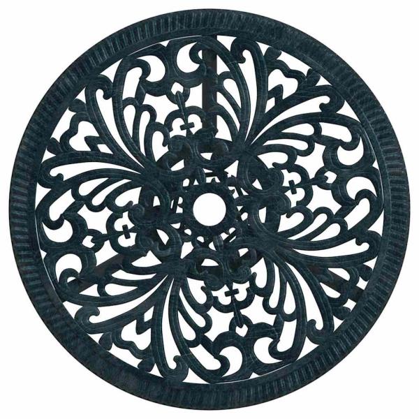 3-teiliges Garten Bistro Set Grün aus Gusseisen