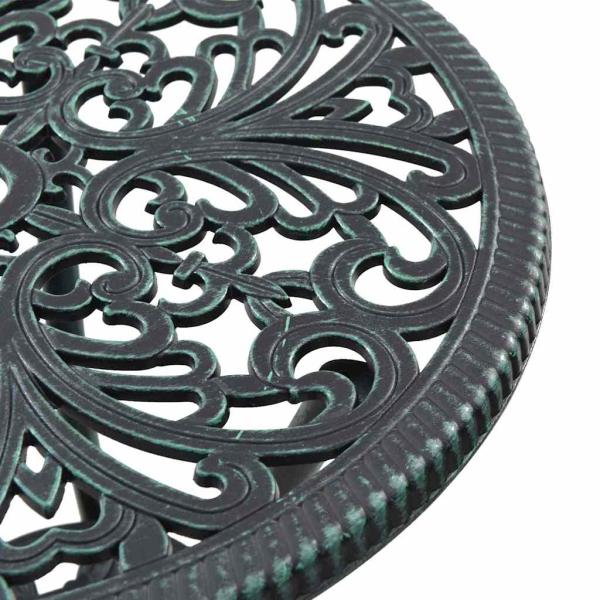 3-teiliges Garten Bistro Set Grün aus Gusseisen