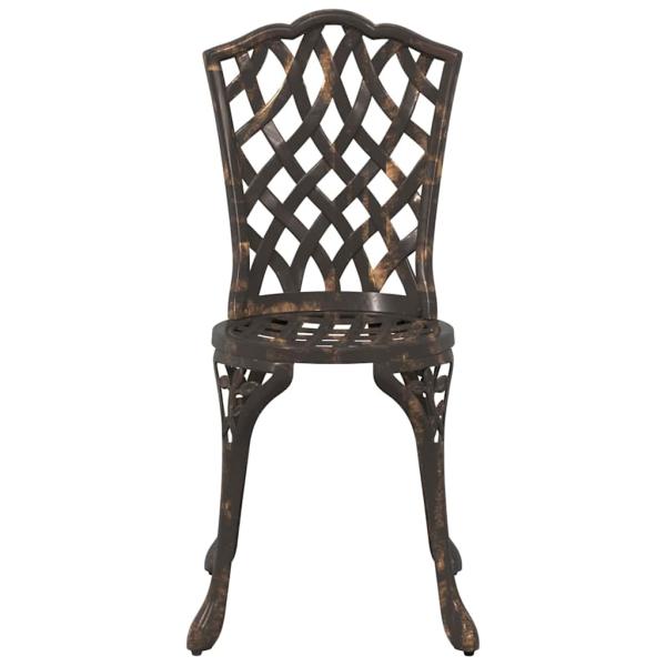 3-teiliges Garten Bistro Set Bronze Gusseisen