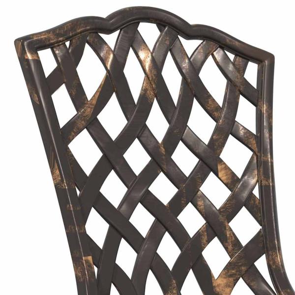 3-teiliges Garten Bistro Set Bronze Gusseisen