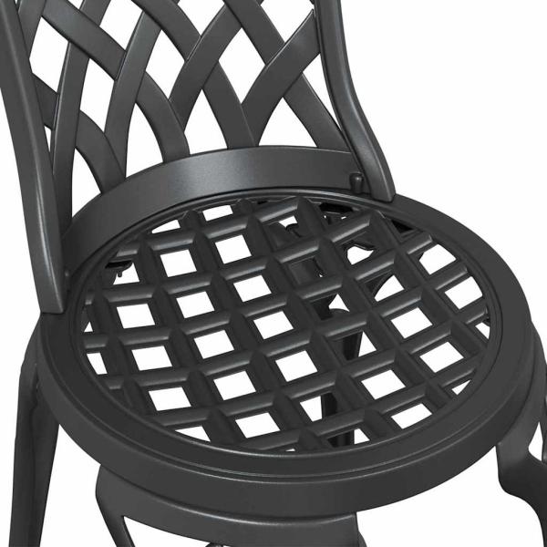 3-teiliges Gartenset / Bistro Set aus schwarzem Gusseisen