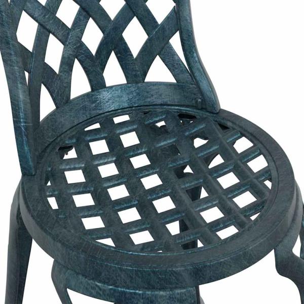 3-teiliges Garten Bistro Set Grün Gusseisen