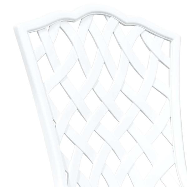 Gartenstühle 2 Stück Weiß Gussaluminium