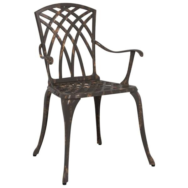 Gartenstühle 2er Set Bronze aus Gussaluminium