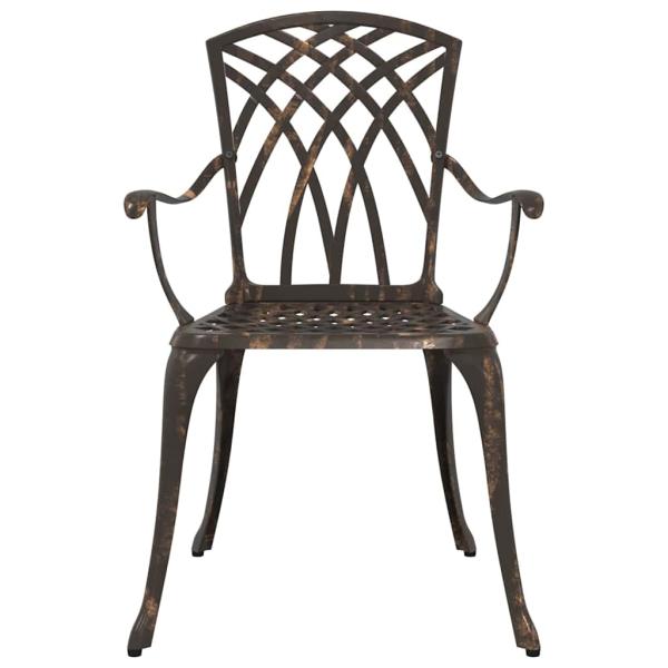 Gartenstühle 2er Set Bronze aus Gussaluminium