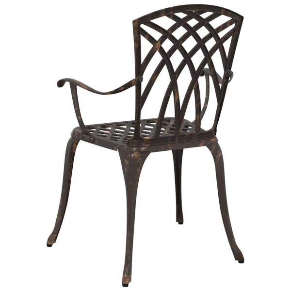 Gartenstühle 2er Set Bronze aus Gussaluminium