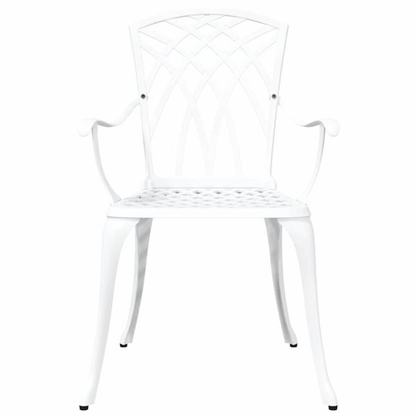 Gartenstühle 2 Stück Weiß Guss-Aluminium