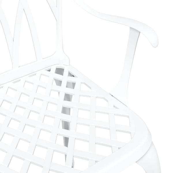 Gartenstühle 2 Stück Weiß Guss-Aluminium