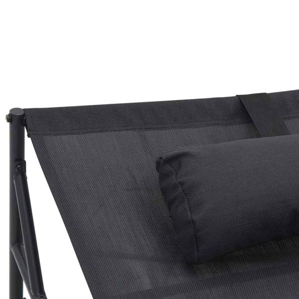 Gartenliege Anthrazit 200x74x73 cm aus Stahl und Textilene